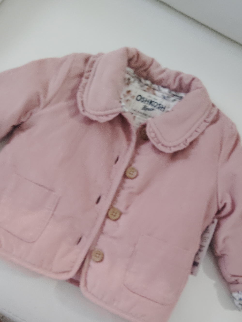OshKosh B'gosh Toddler Girl Pink Corduroy Quilted Jacket 18M